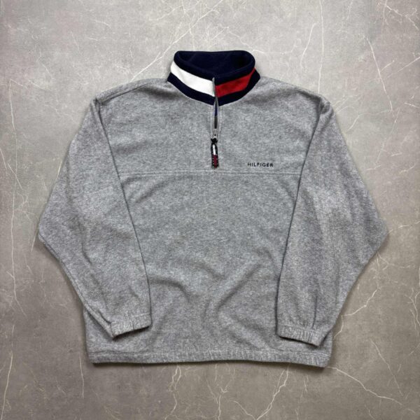 " Tommy Vintage Polár Zip Neck M